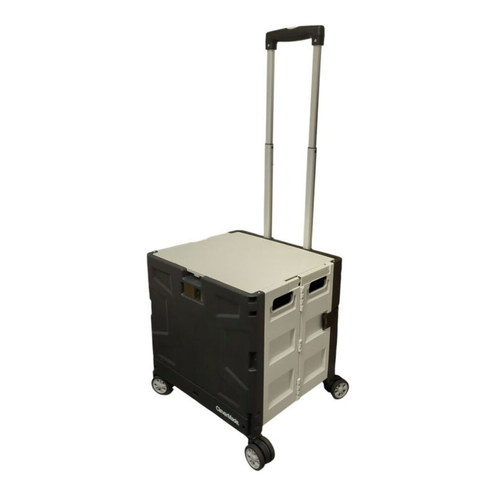 CleverMade Collapsible Wheeled Crate with Lid, 35L and 75lb Capacity